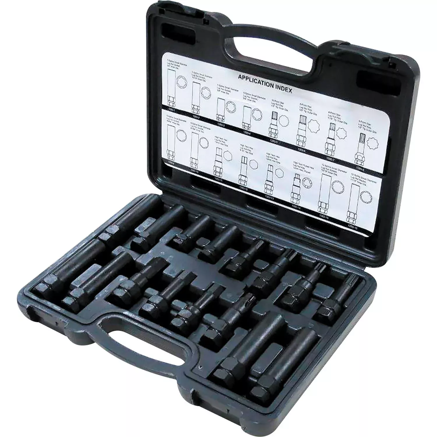 01283 16pc Double Head Locking Lug Nut Master Key Set with Case