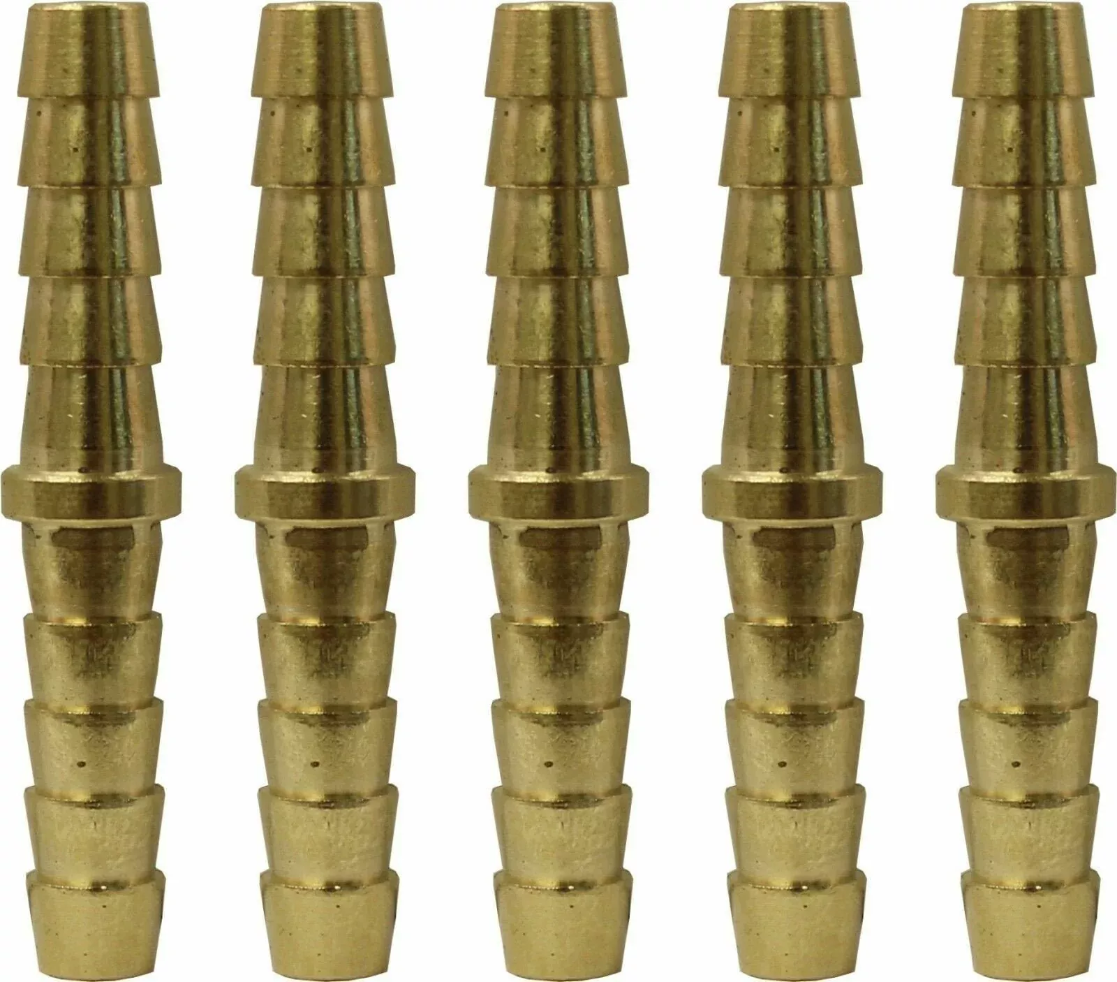 1/4" Hose Barb x 1/4" Hose Barb Brass Hose Splicer Pack of 5