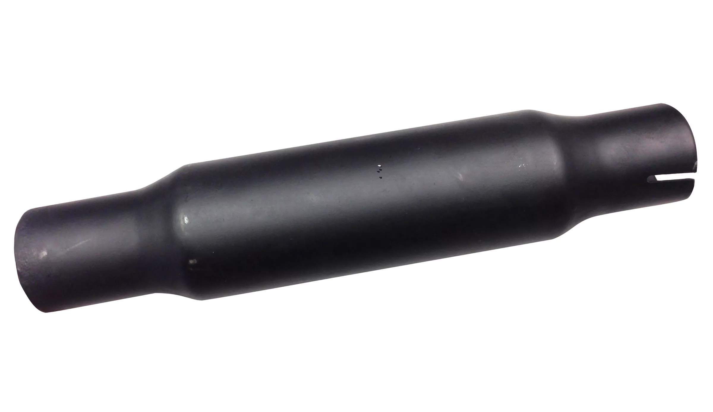 12" Shorty Motorcycle Muffler 1-3/4" ID Inlet | Black Powder-Coated