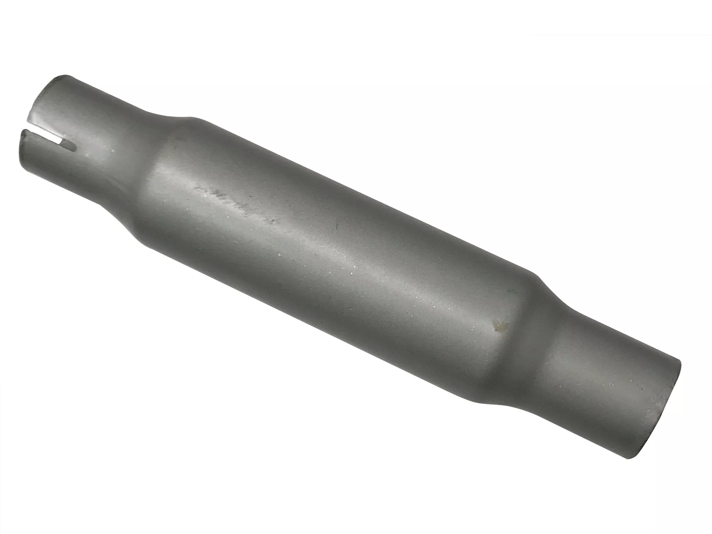 12″ Shorty Motorcycle Muffler 1-3/4″ ID Inlet | Gray Powder-Coated