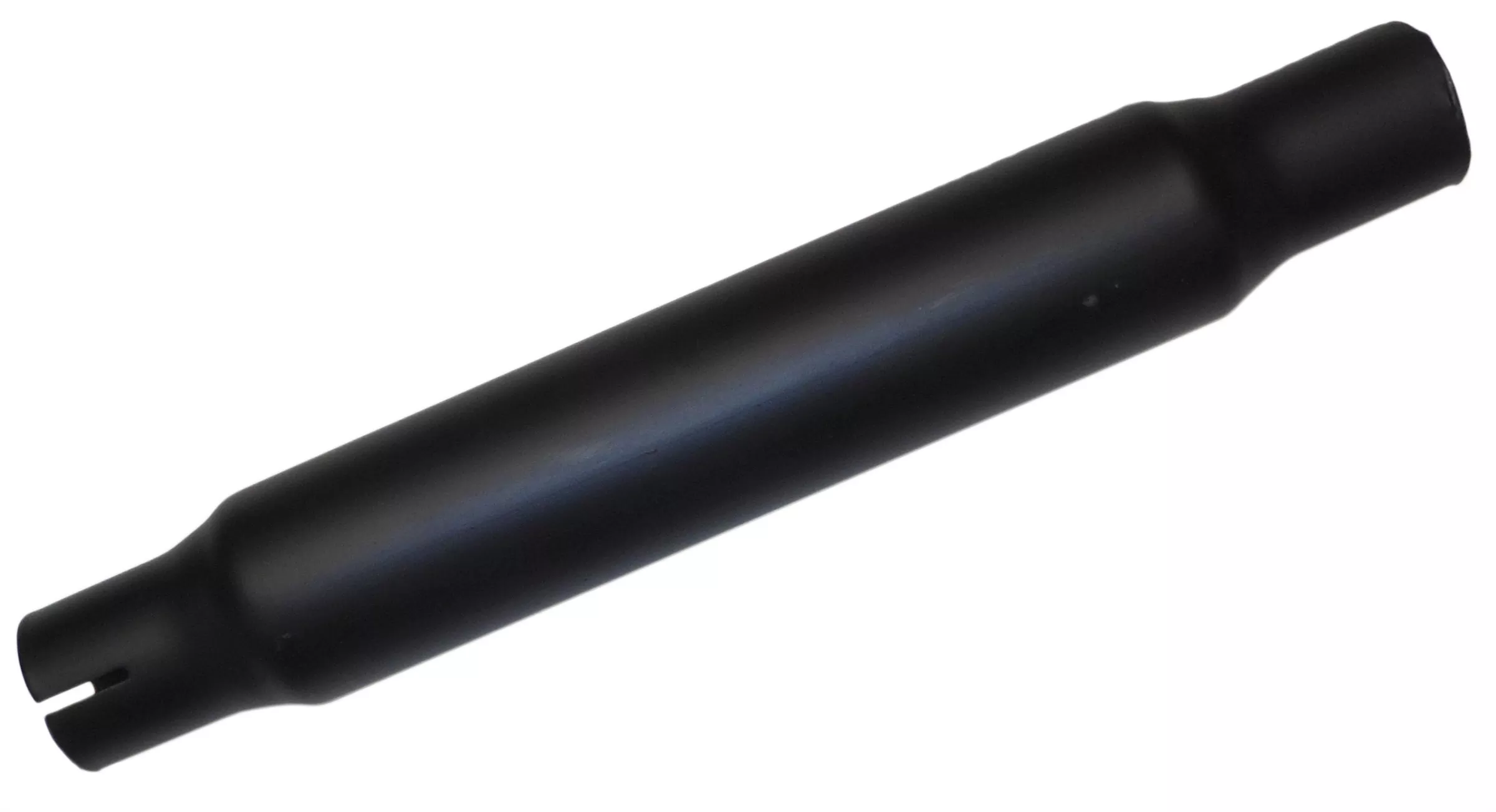 16" Shorty Motorcycle Muffler 1-3/4" ID Inlet | Black Powder-Coated