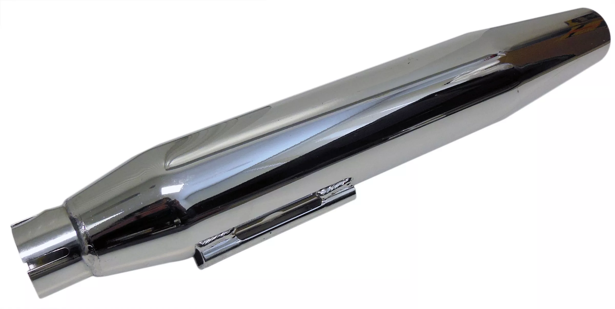19" Muffler 1-3/4" ID Inlet | Chrome Plated | Tapered Tip