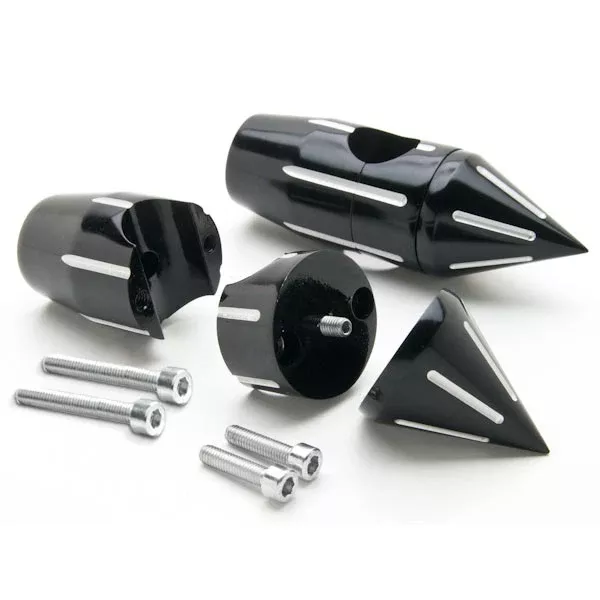 2 1/4″ Spiked Black Motorcycle Handlebar Pullback Risers (1″ Bar)