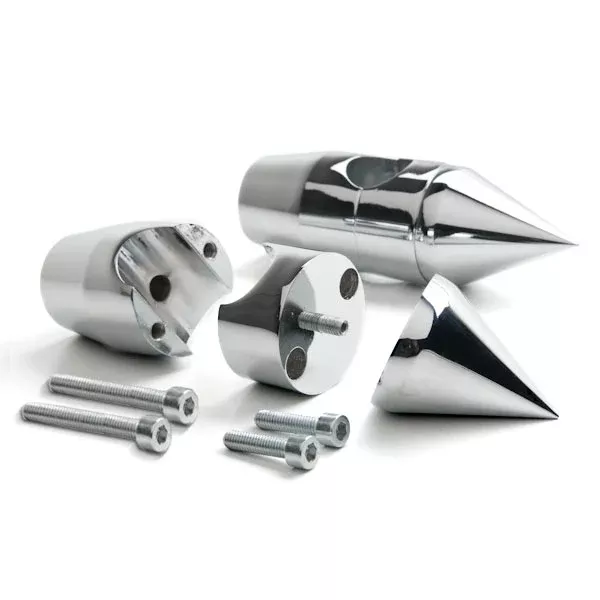 2 1/4" Spiked Chrome Motorcycle Handlebar Pullback Risers (1" Bar)