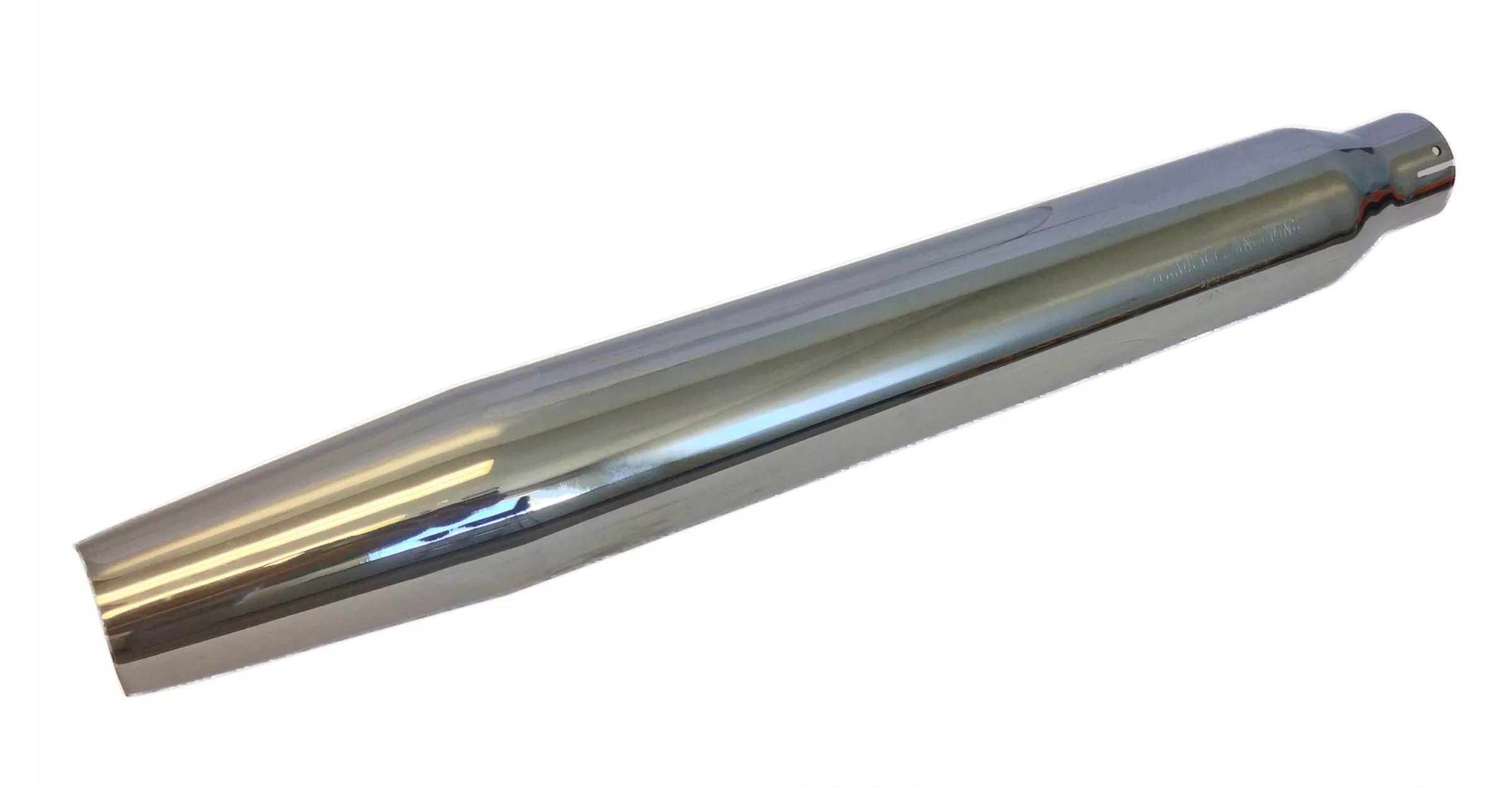 21" Muffler 1-3/4" ID Inlet | Chrome Plated | Tapered Tip