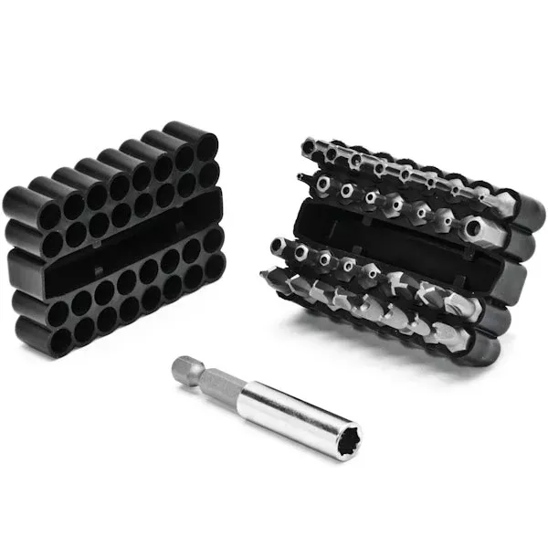 34pc Security Tamper Proof Torq Torx Hex Bit Set Includes 2-1/2" Magnetic Holder
