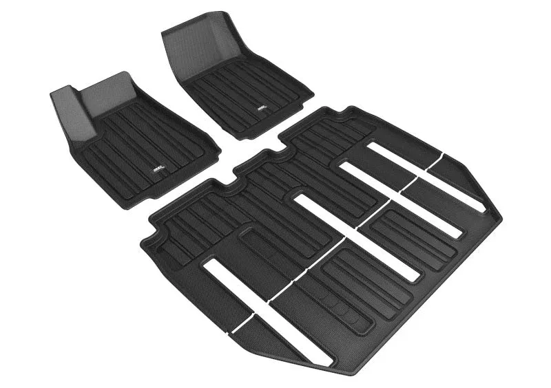 3D MAXpider 17-21 Tesla Model X Folding 7-Seat Elitect 1st 2nd 3rd Row – Floor Mat Set (Black) E1TL00501809