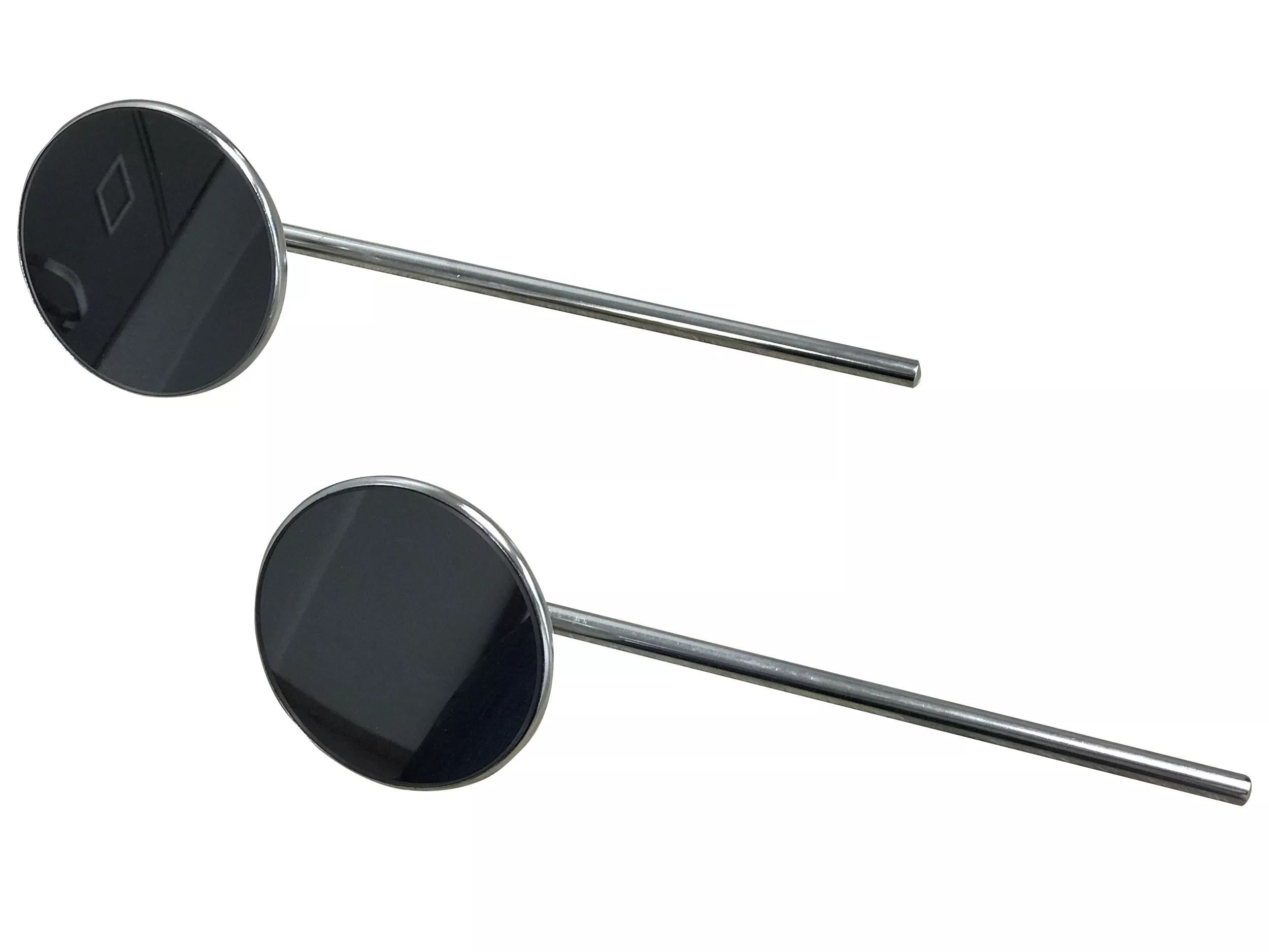 4" Round Chrome Mirror Set 10" Stem | Heavy Duty