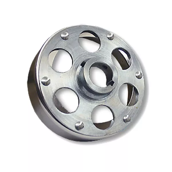 6" Brake Drum with Hub (Riveted) Unfinished or Chrome Plated | 1" or 1-1/4" Bore