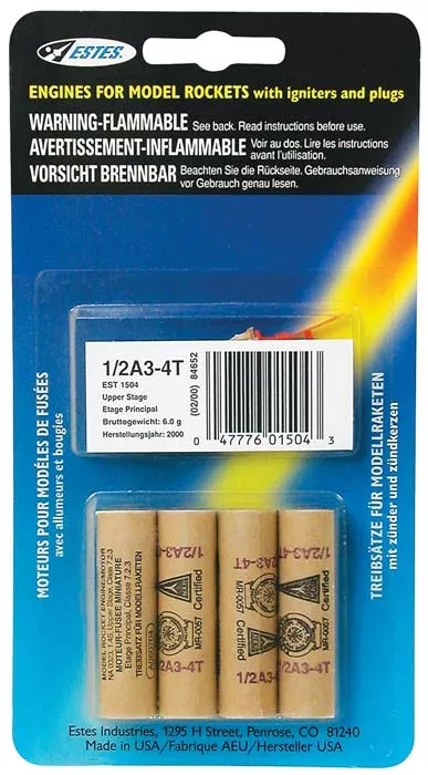 A3-4T Mini Engines (4) by Estes Rockets #1507