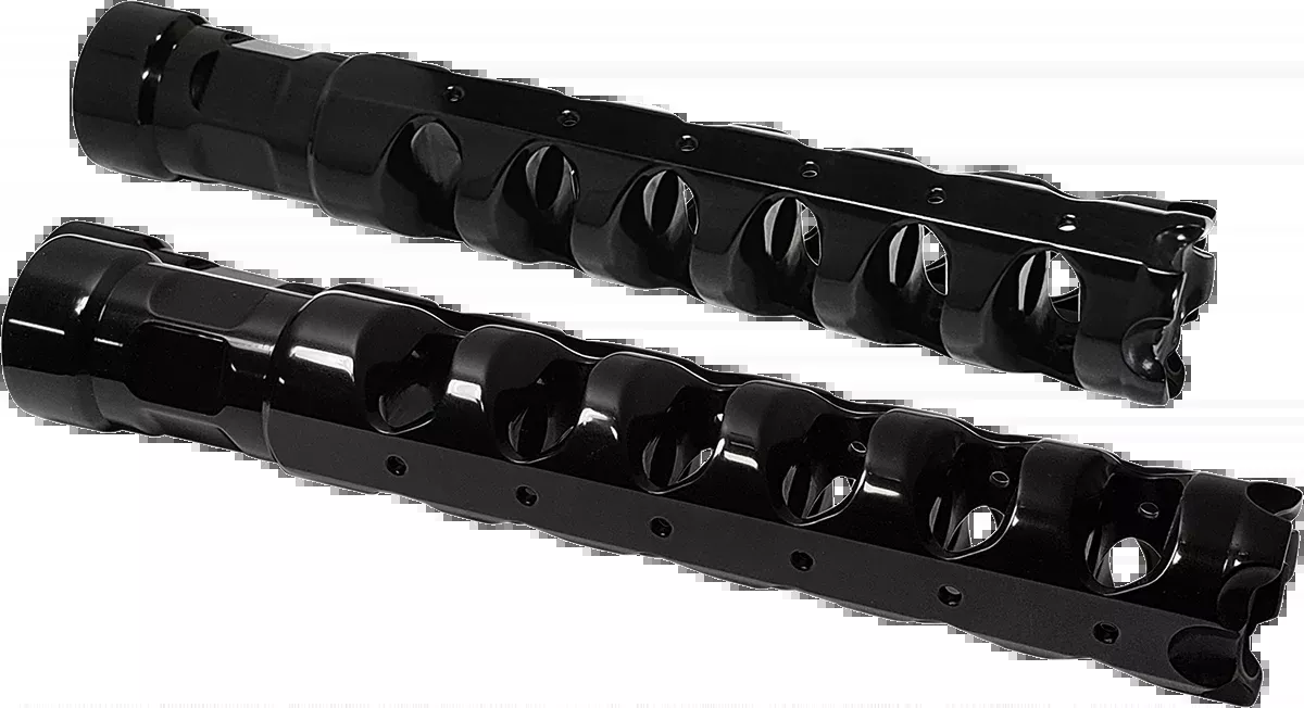 Accutronix Pair Black 8" Muzzle Brake Rigid Driver Footpegs for Harley