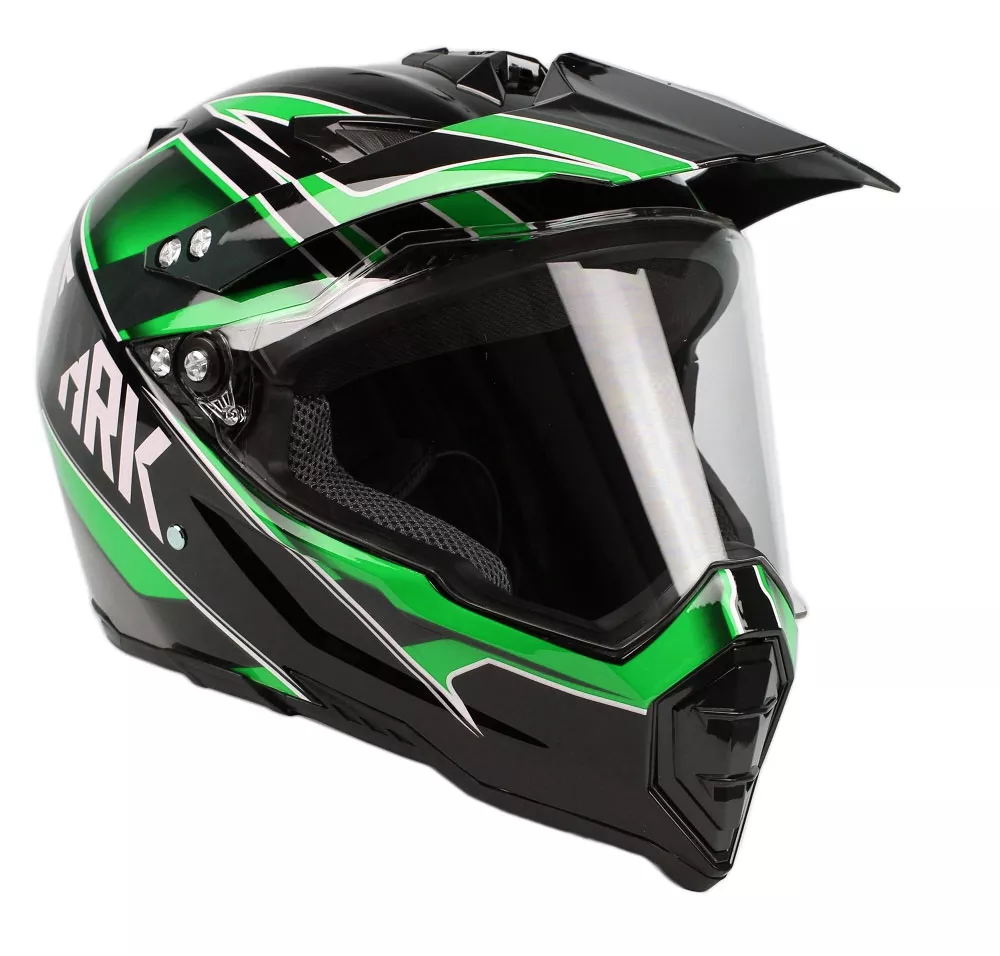 Adult Off Road Helmet (Green) with Face Shield | X-Large