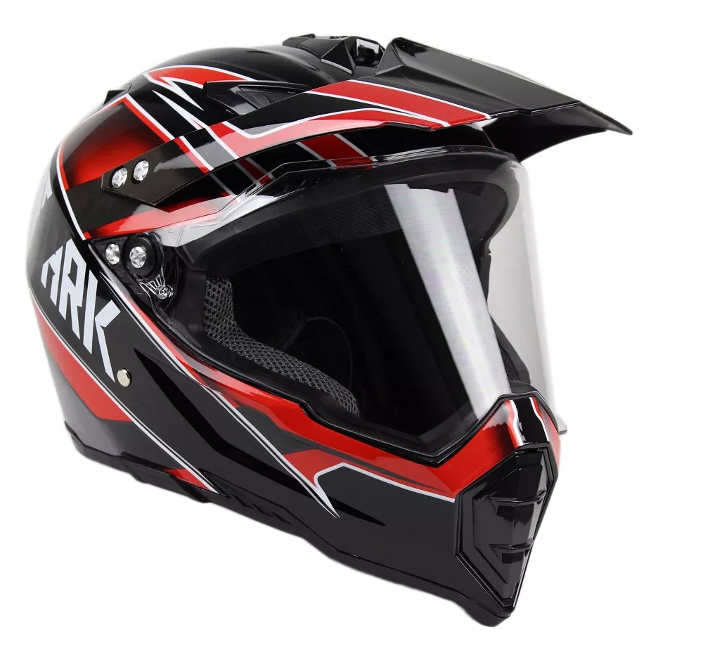 Adult Off Road Helmet (Red) with Face Shield | Large or X-Large