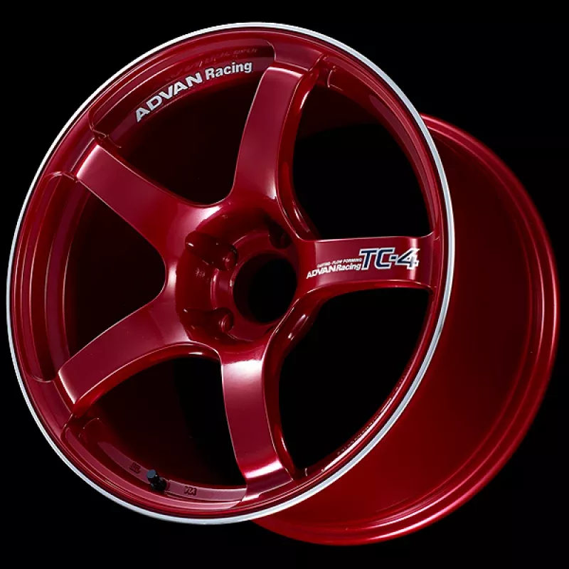 Advan TC4 18×7.5 / +48 Offset / 5×114.3 / 73mm Bore / Racing Candy Red and Ring YAD8F48ECRR