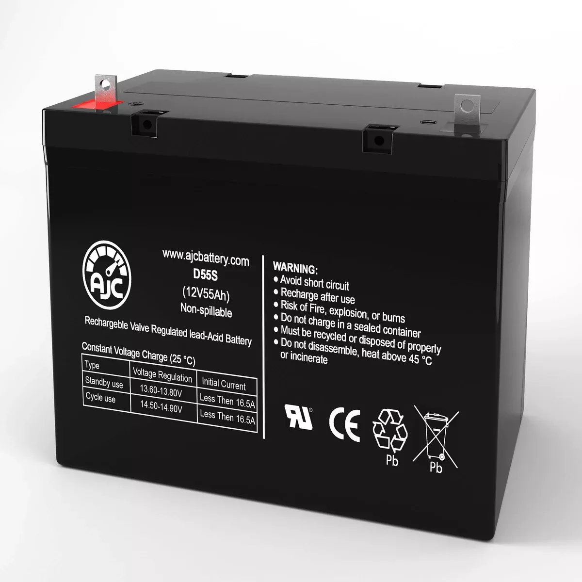 AJC 12V 55Ah Sealed Lead Acid – AGM – VRLA Battery
