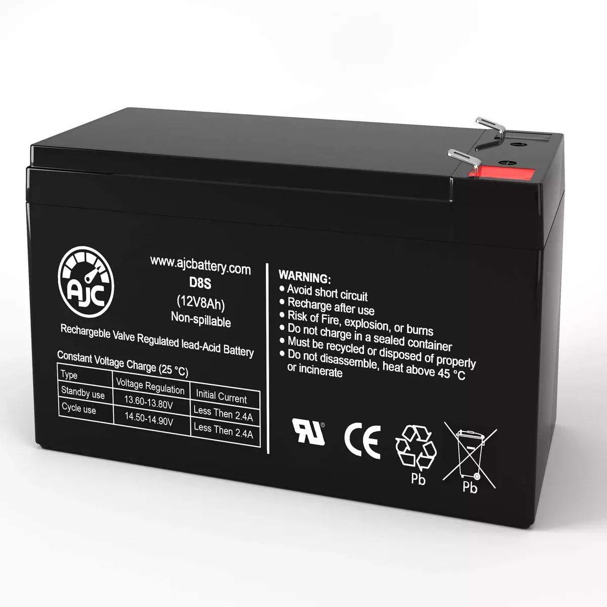AJC Battery Brand Replacement for Johnson Controls JC-1265 12V 8Ah UPS Battery