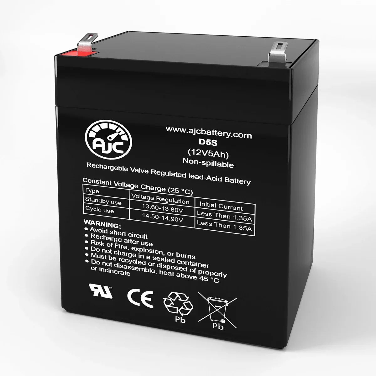 AJC Battery Brand Replacement for Johnson Controls JC1240 12V 5Ah UPS Battery