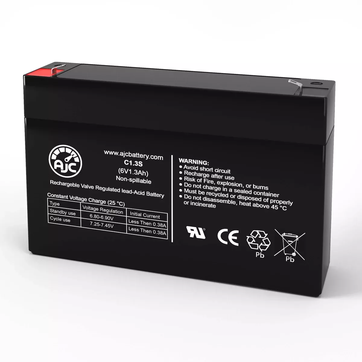 AJC Battery Brand Replacement for Johnson Controls JC612 6V 1.3Ah UPS Battery