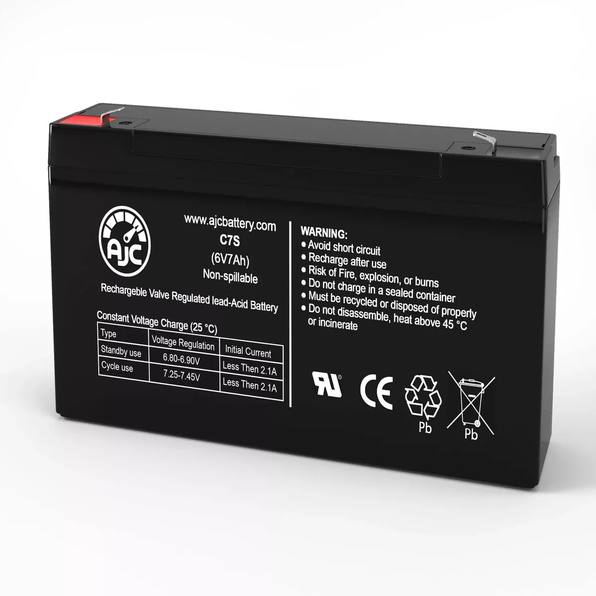 AJC Battery Brand Replacement for Johnson Controls JC665 6V 7Ah UPS Battery
