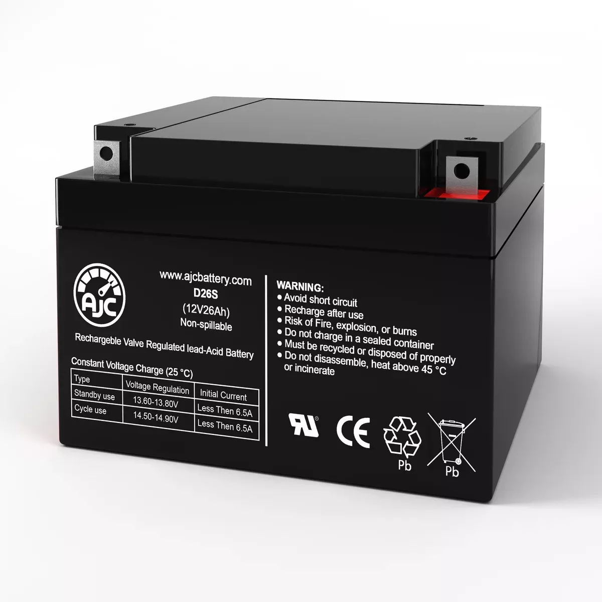 AJC Battery Brand Replacement for Johnson Controls UPS 12-100FR 12V 26Ah UPS Battery