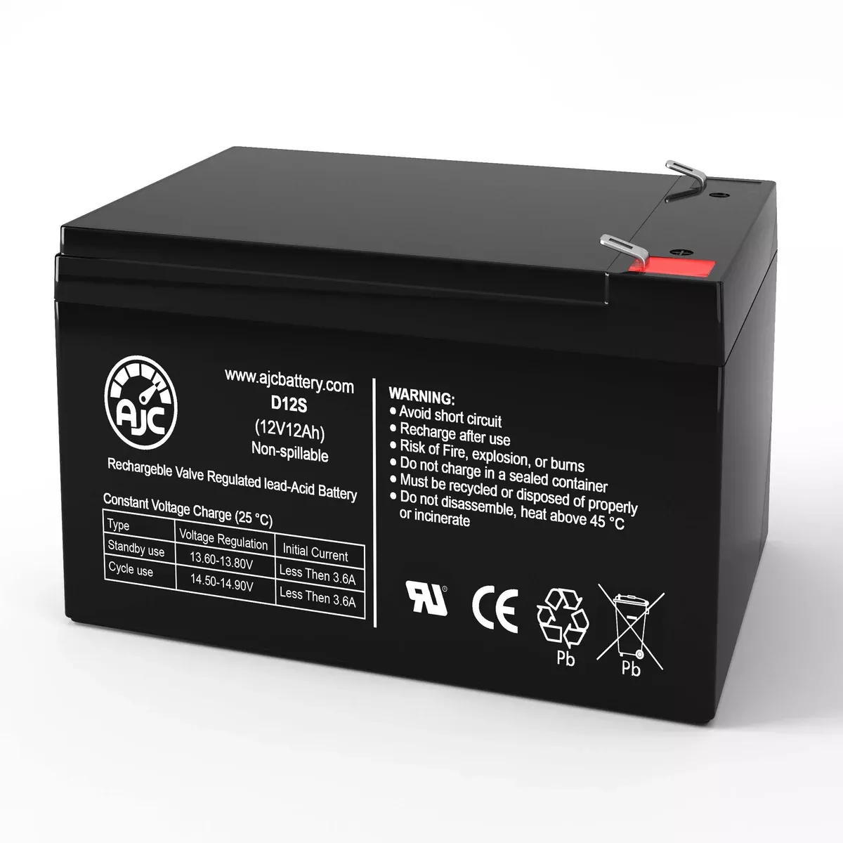 AJC Battery Compatible with AJC Battery Brand Replacement for Johnson Controls GC-1212 12V 12Ah UPS Battery