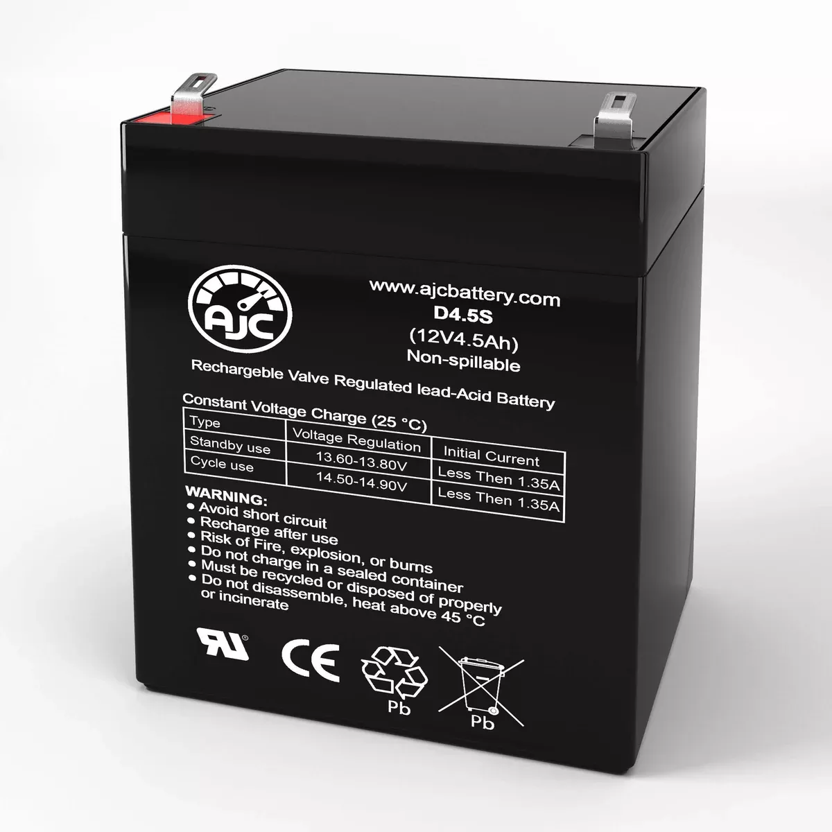 AJC Battery Compatible with AJC Battery Brand Replacement for Johnson Controls JC-1240 12V 4.5Ah UPS Battery
