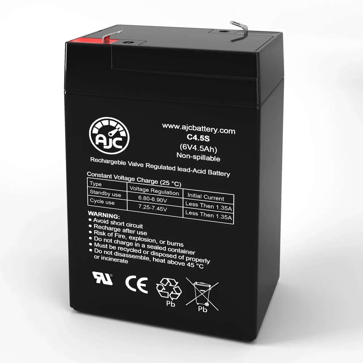 AJC Battery Compatible with AJC Battery Brand Replacement for Johnson Controls JC640 6V 4.5Ah UPS Battery