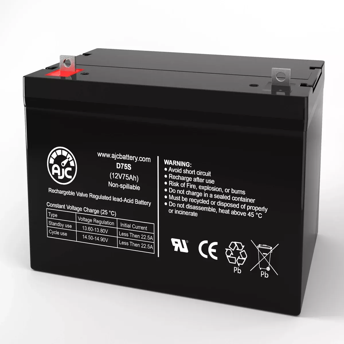 AJC Battery Compatible with Alpha Technologies 032-032-XX 12V 75Ah UPS Battery