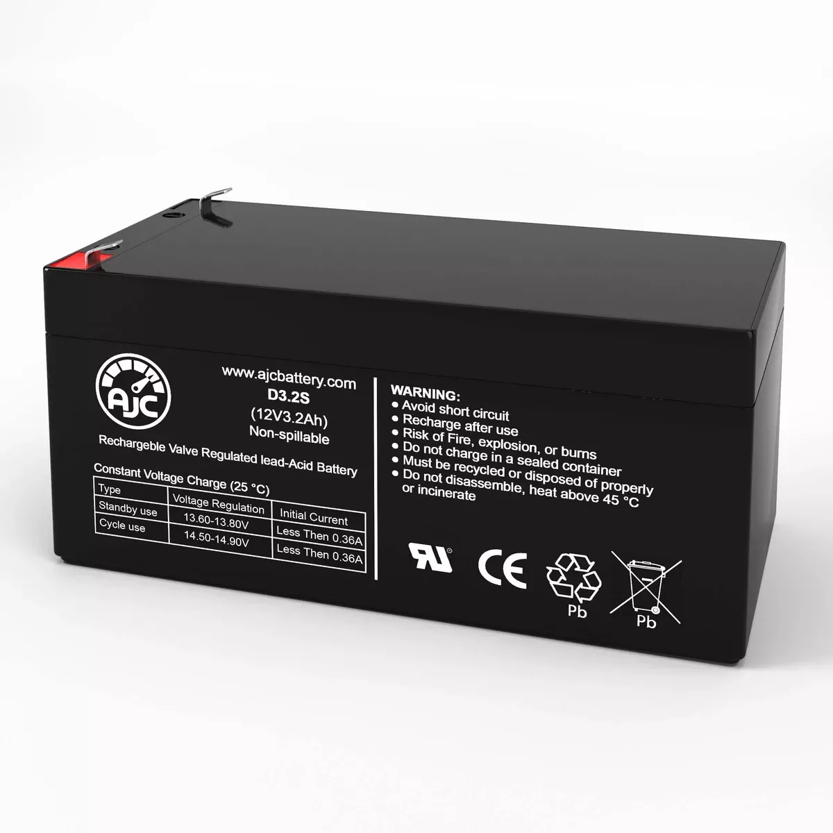 AJC Battery Compatible with APS BackUPS ES BE350U 12V 3.2Ah UPS Battery