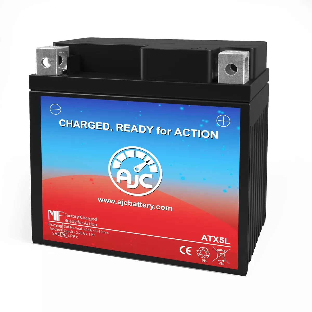 AJC Battery Compatible with E-Ton ST5L-BS ATV Battery (2000-2011)