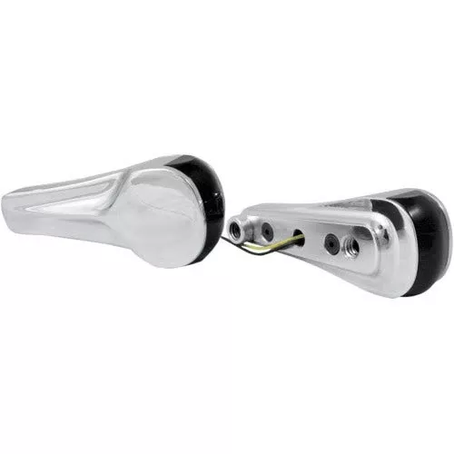 Alloy Art Road Glide Chrome Front Finned LED Turn Signals w/ Amber Lights