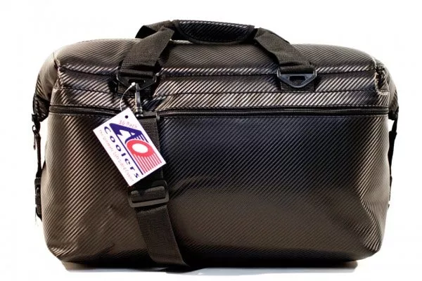 AO Coolers 36 Can Soft Pack Carbon Series Black Bag Luggage