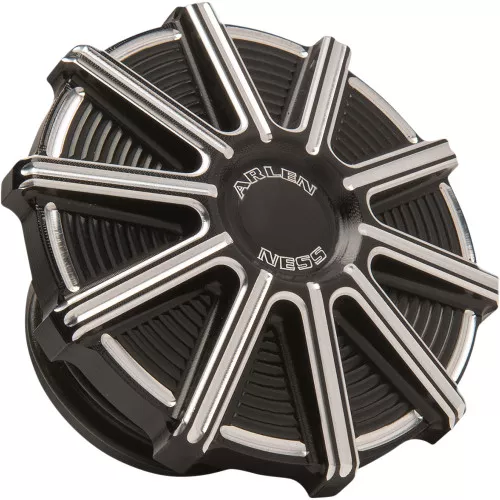 Arlen Ness 10-Gauge Vented Gas Cap for 1997-2024 Harley - Black/Machined