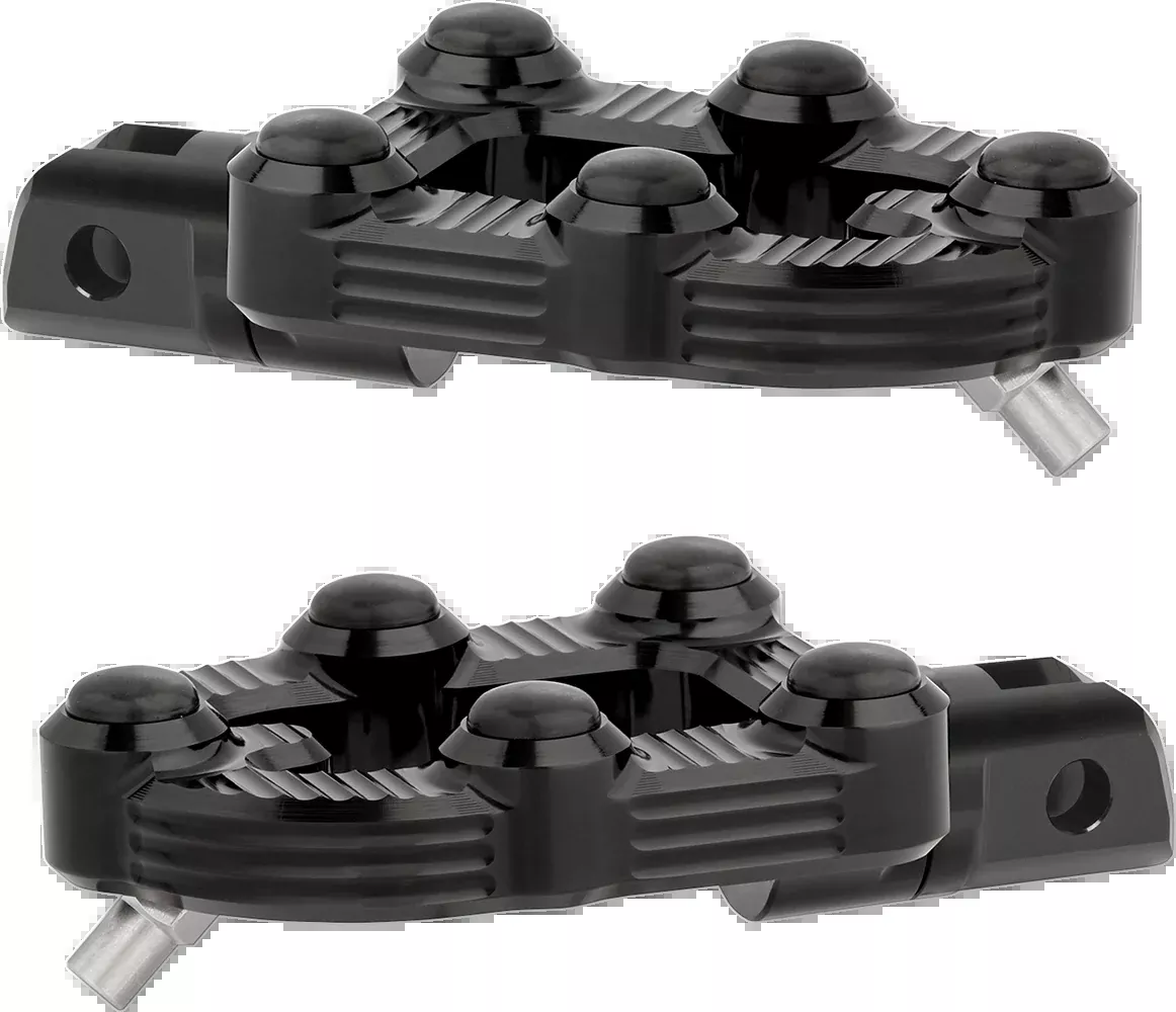 Arlen Ness Black MX Billet Aluminum Rubber Driver Footpegs for Harley Indian