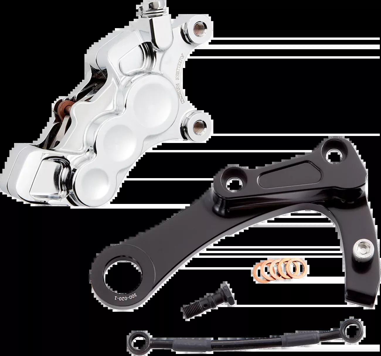 Arlen Ness Chrome 6-Piston Rear Brake Caliper Kit for 2018-24 Harley Softail M8