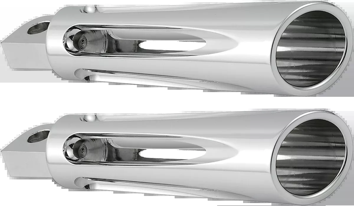 Arlen Ness Chrome Ness Tech Male Deep Cut Mount Motorcycle Footpeg Set Harley