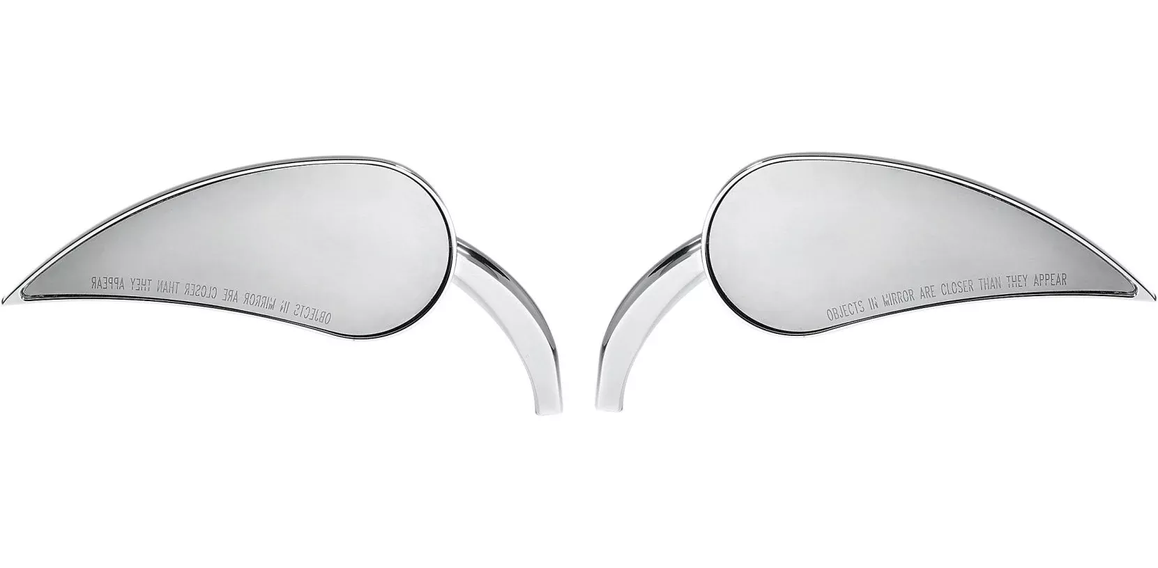Arlen Ness Chrome RAD III Teardrop Handlebar Mirrors for Harley & Metric Pair