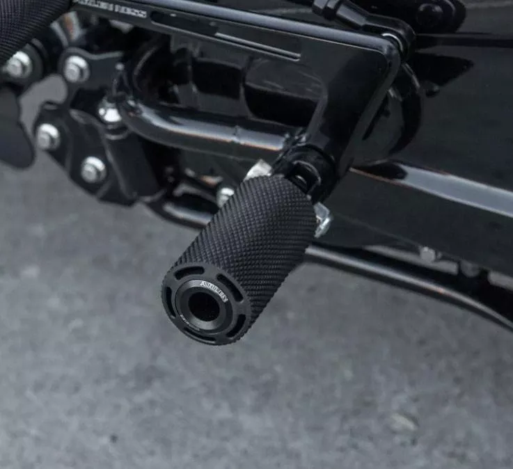 Arlen Ness Cush Footpegs for '18-Up Harley Davidson Softail Driver Position - Black