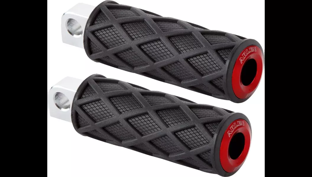 Arlen Ness Diamond Footpegs – Male Mount – Red – M8 Softail/Pan America – 400-056