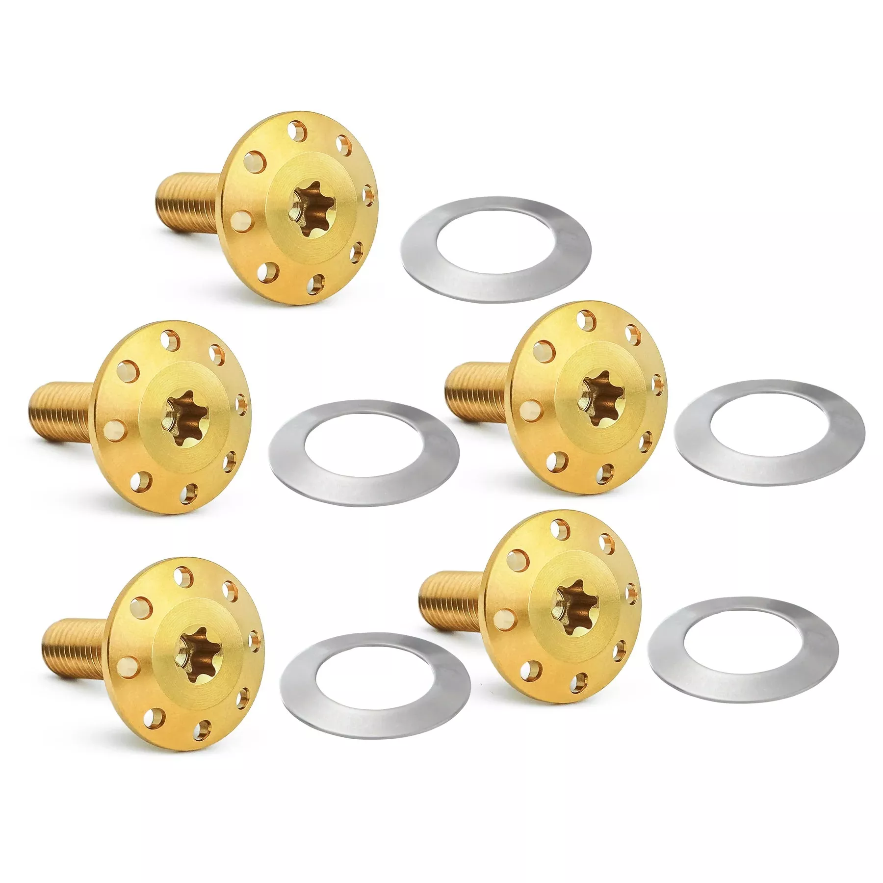 ARLEN NESS GOLD BRAKE ROTOR BOLTS HARLEY DAVIDSON BAGGERS 14-23