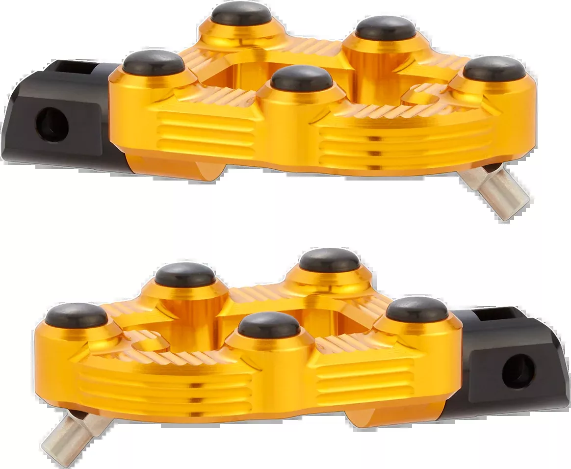 Arlen Ness Gold MX Billet Aluminum Rubber Driver Footpegs for Harley Indian
