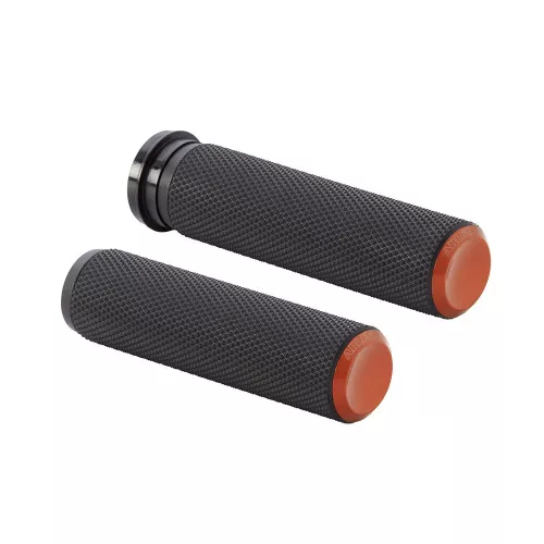Arlen Ness Knurled Fusion Grips for Harley Electronic Throttle - Orange
