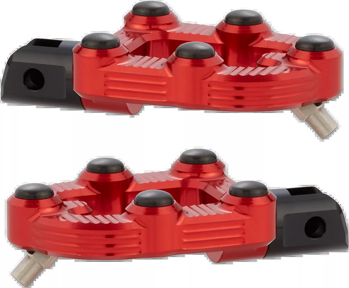 Arlen Ness Red MX Billet Aluminum Rubber Driver Footpegs for Harley Indian