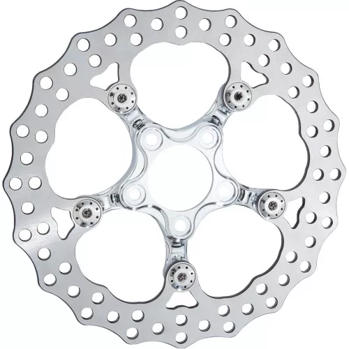 Arlen Ness Spider Front Brake Rotor for Harley with Arlen Ness Wheel Hub - Chrome