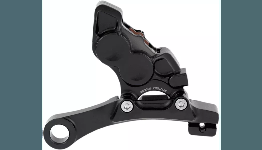 Arlen Ness Tech Four-Piston Rear Caliper for '08-22 Harley Davidson Road Glide 11.8" - Black