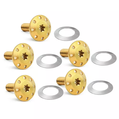 Arlen Ness Titanium Floating Front Brake Rotor Bolts for 2014-2023 Harley Touring - Gold