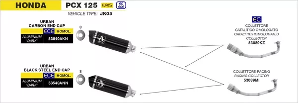 Arrow 53540AKN Urban Aluminium Dark Slip On With Carbon End Cap