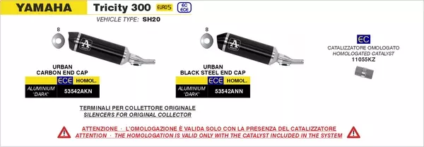 Arrow 53542AKN Urban Aluminium Dark Slip On With Carbon Fiber End Cap