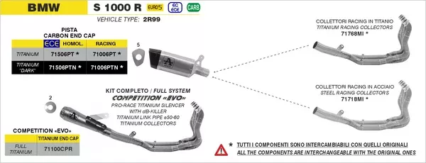 Arrow 71100CPR COMPETITION EVO Full Titanium Full System