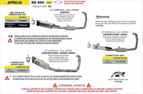 Arrow 71215CPR COMPETITION EVO Full System
